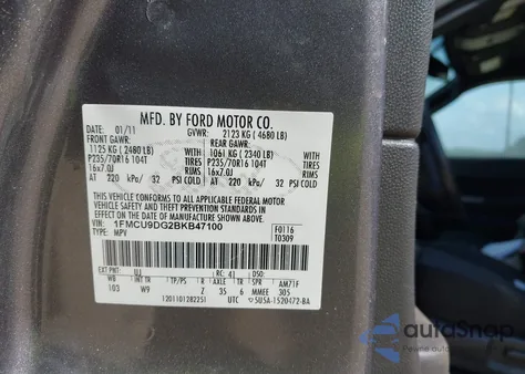 2011 Ford Escape Xlt z USA, uszkodzony, nr VIN 1FMCU9DG2BKB47100